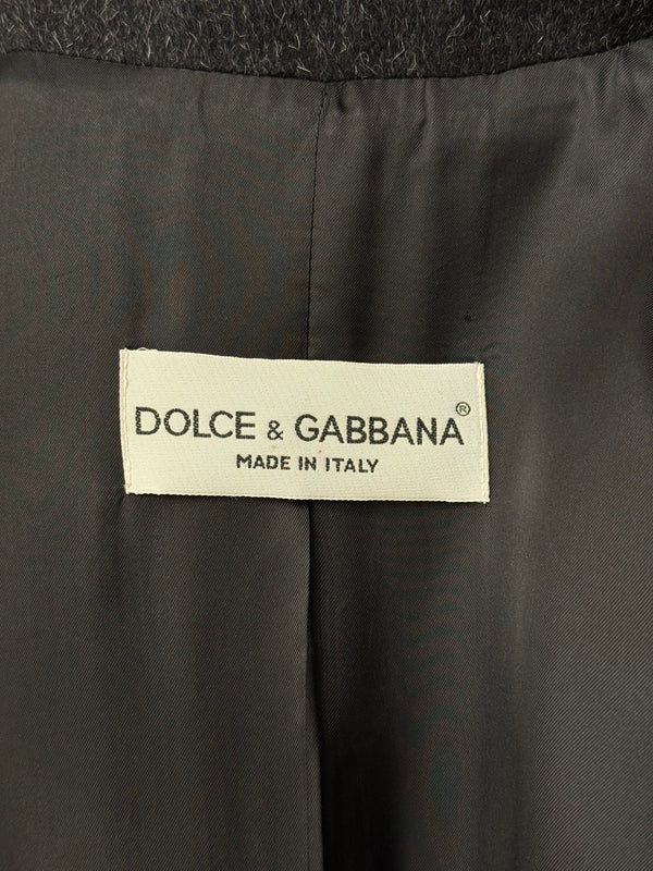 1990s Dolce & Gabbana double breasted long military wool coat