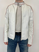 Load image into Gallery viewer, 2000s Prada Red Line moto white leather jacket
