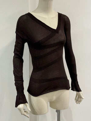 1990s Gucci by Tom Ford sheer asymmetrical top