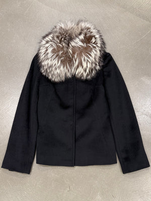 1998 Dolce & Gabbana fur collar Angora wool jacket