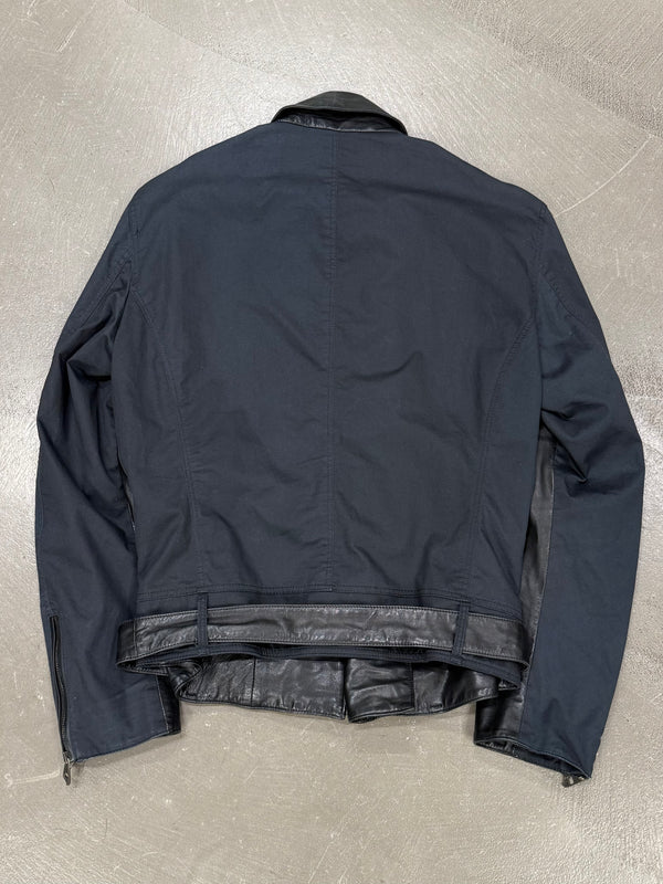 2000s Versace hybrid moto biker leather jacket