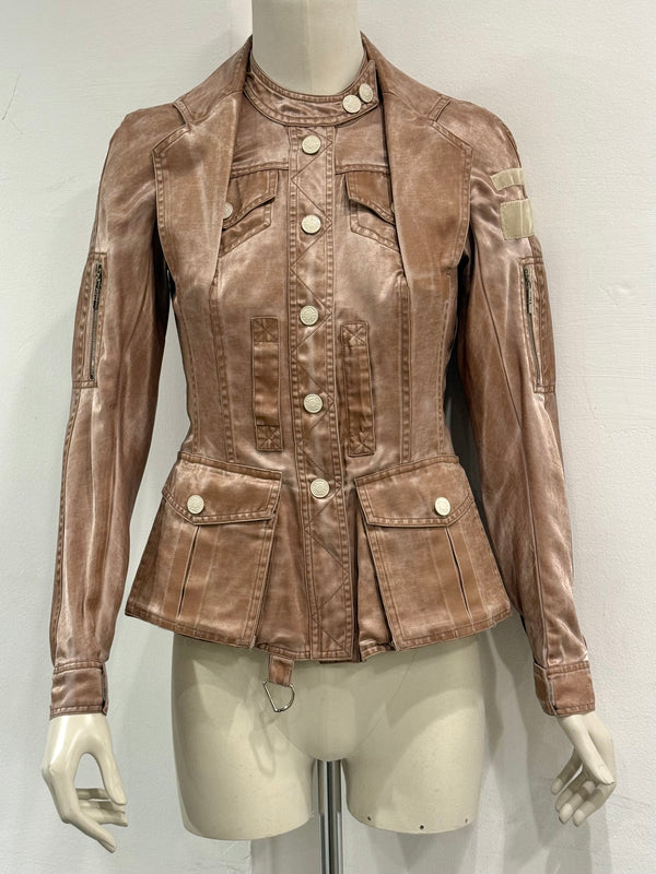 S/S2005 Christian Dior by Galliano runway silk officer jacket