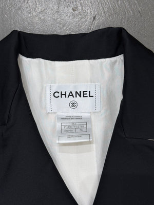 Chanel double breasted gilet with leather belt