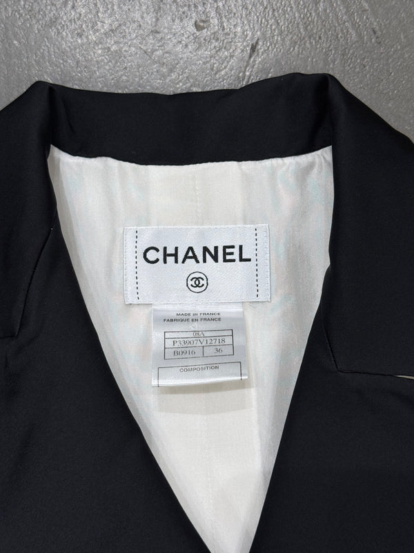 Chanel double breasted gilet with leather belt