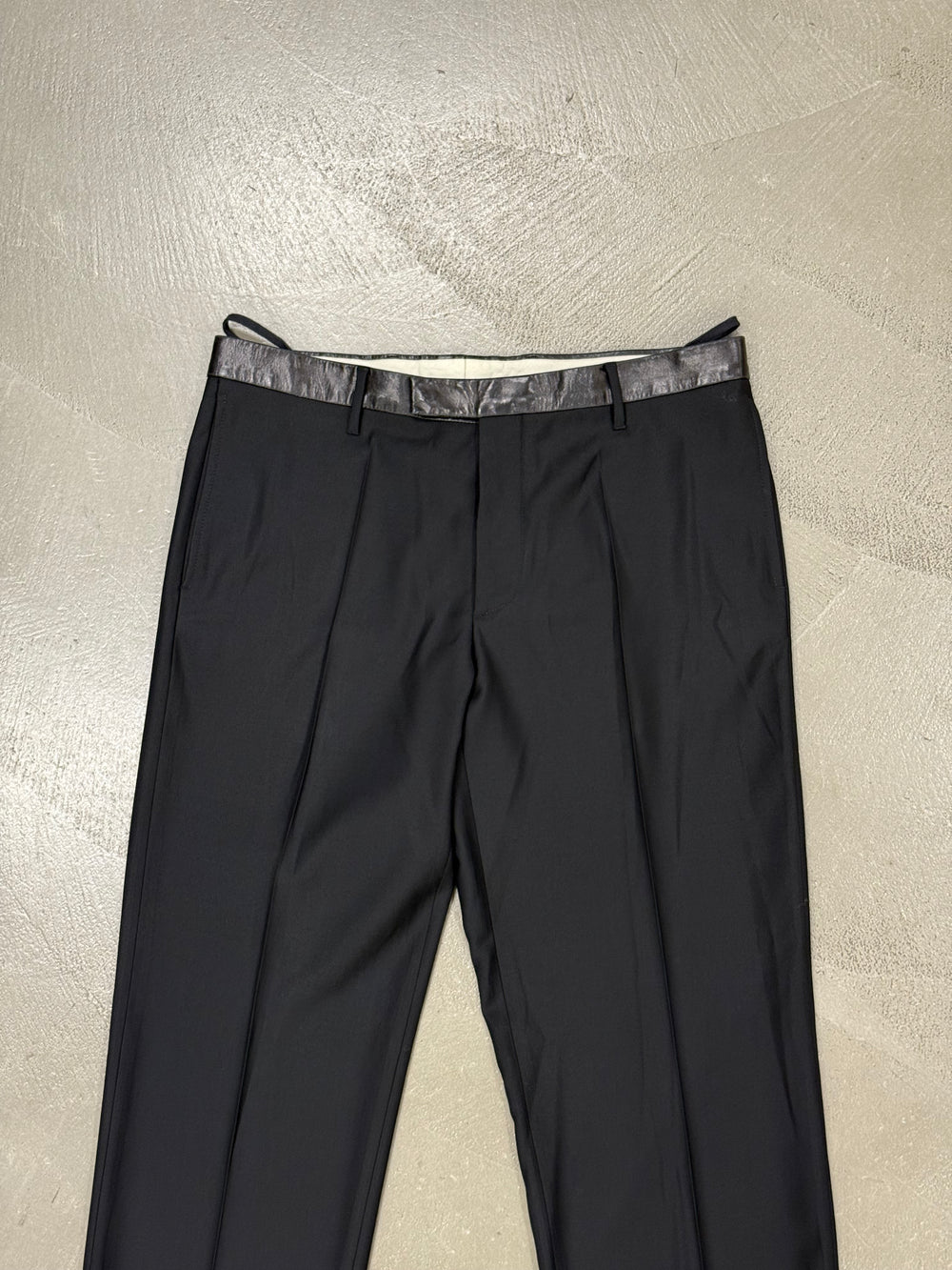 2000s Helmut Lang leather waist tailored pants