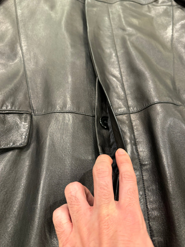 1990s Fendi Matrix long leather coat