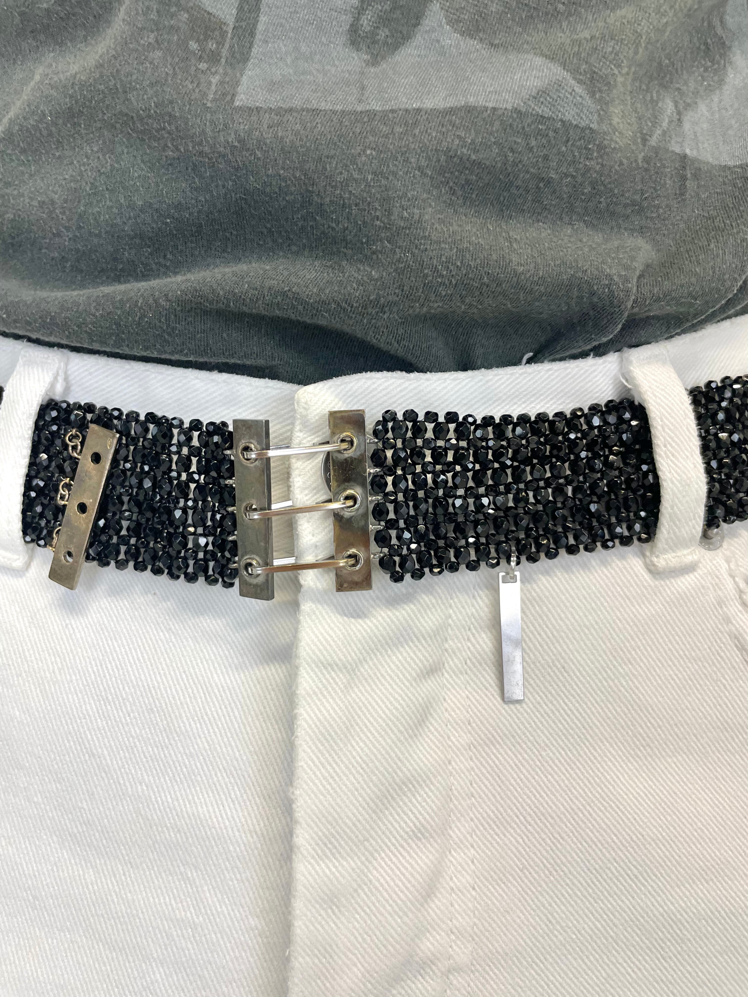 SS2004 Dior Homme by Hedi Slimane Strip Beaded Belt SS2004 Dior Homme by Hedi Slimane Strip Beaded Belt