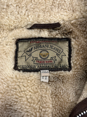 1980s Armani shearling aviator bomber jacket
