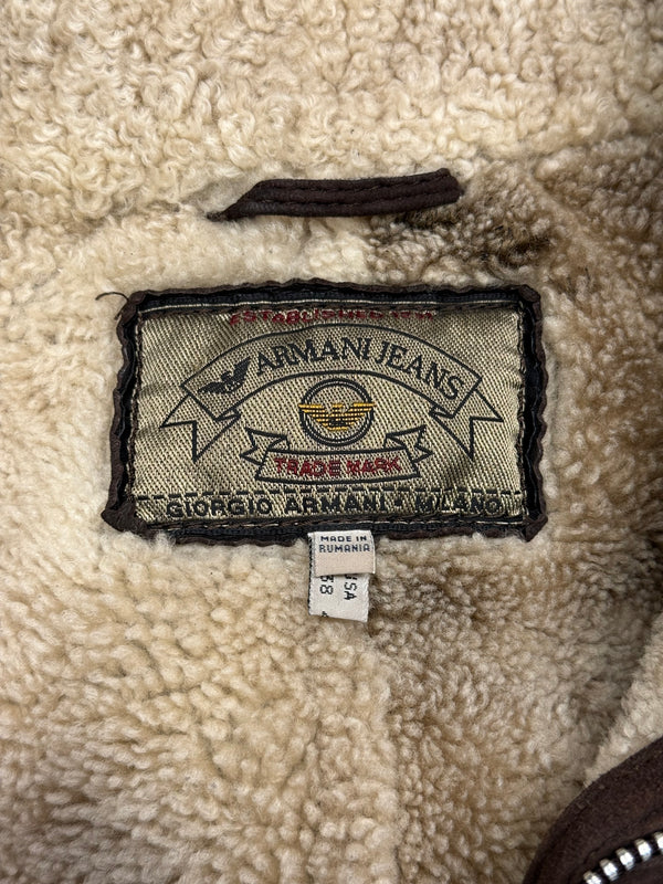 1980s Armani shearling aviator bomber jacket