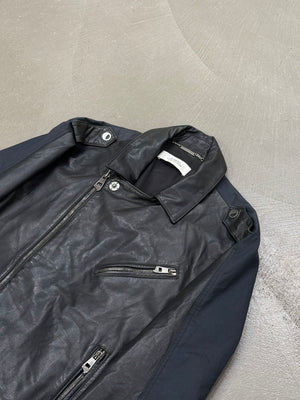 2000s Versace hybrid moto biker leather jacket