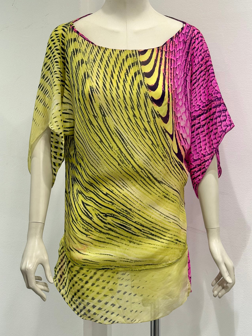 S/S2001 Roberto Cavalli psychedelic illusion blouse top / mini dress