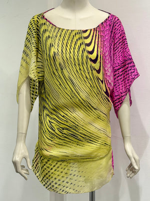 S/S2001 Roberto Cavalli psychedelic illusion blouse top / mini dress