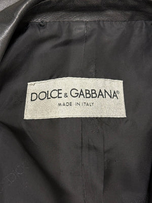 1990s Dolce & Gabbana leather tailored blazer