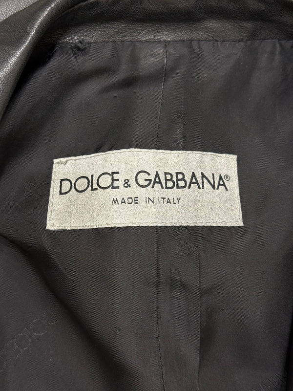 1990s Dolce & Gabbana leather tailored blazer