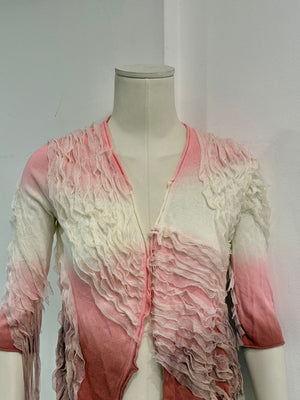 A/W2001 Roberto Cavalli shibori dyed deconstructed cardigan