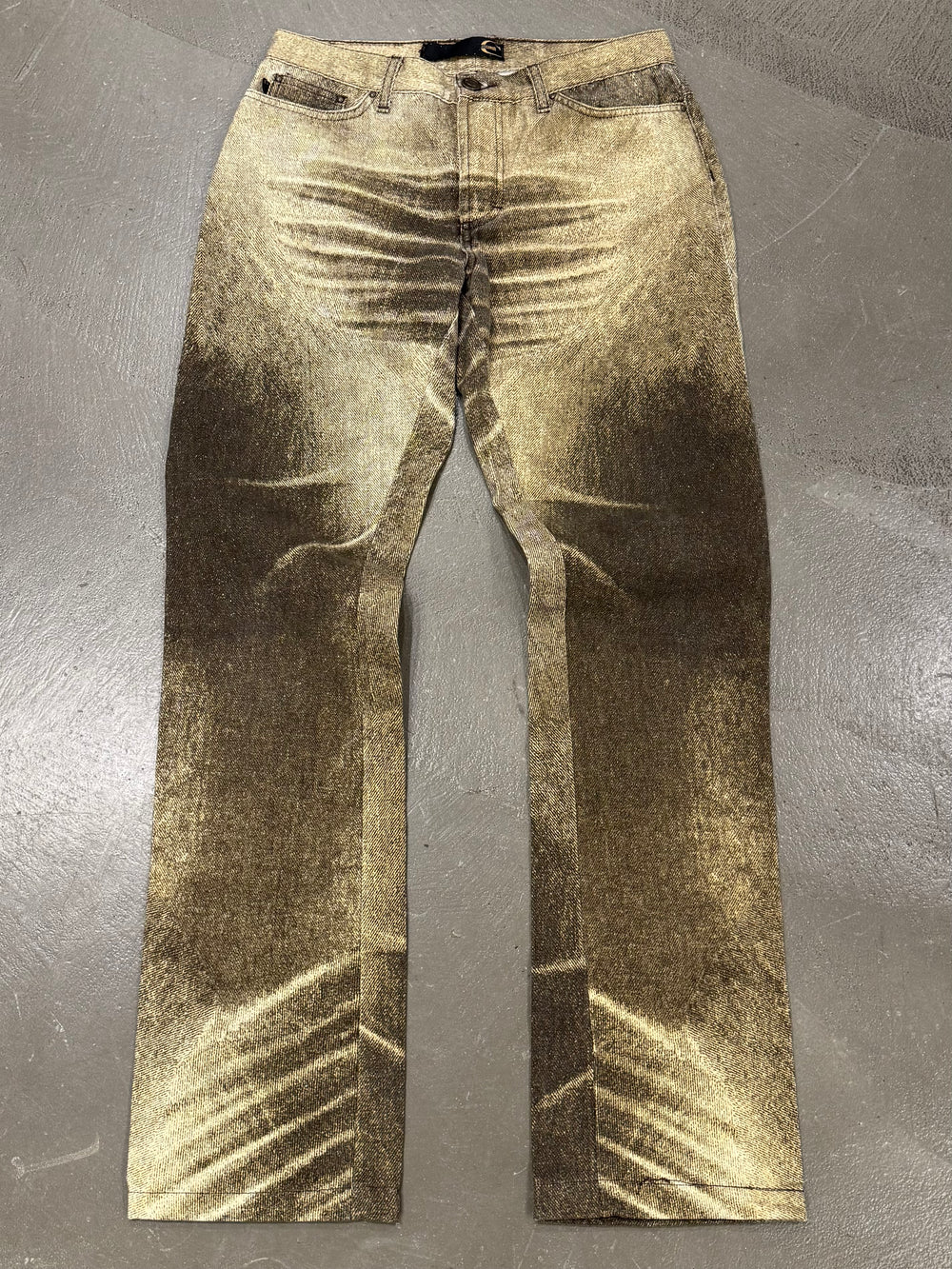 2000s Cavalli faded effect print jeans