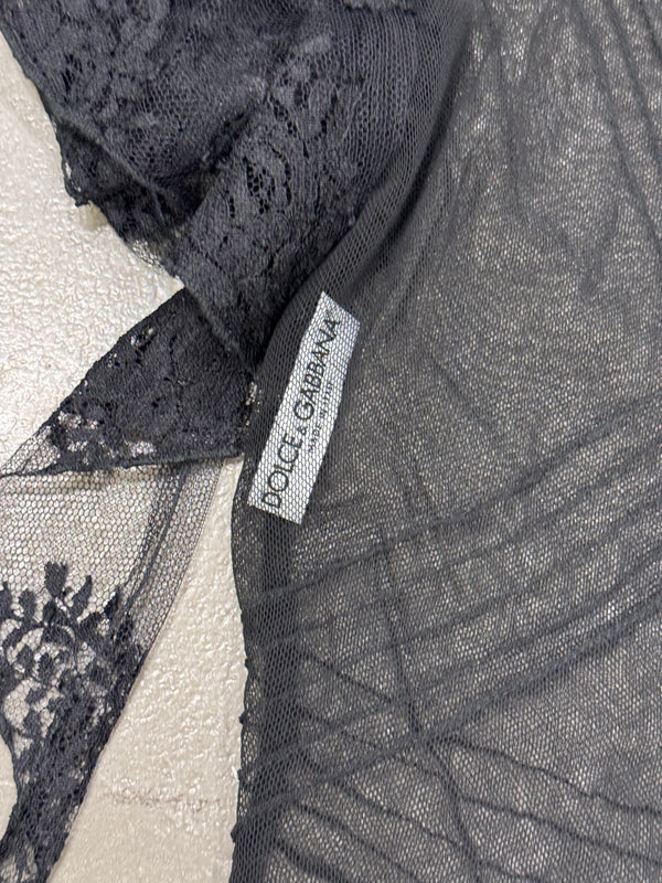1998 Dolce & Gabbana sheer butterfly mesh top