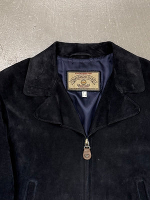 1990s Emporio Armani cropped aviator suede jacket
