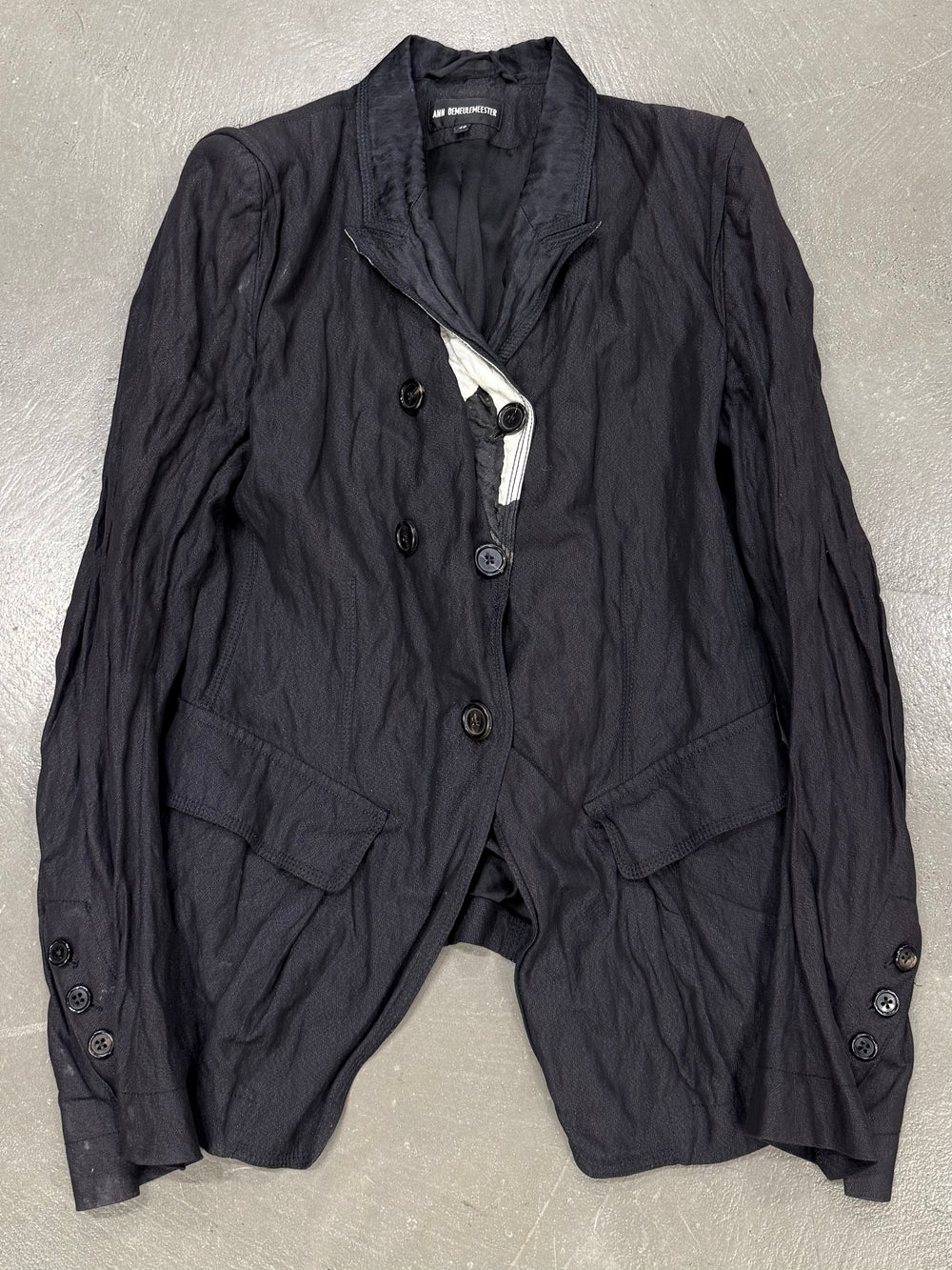 2010s Ann Demeulemeester black asymmetrical jacket