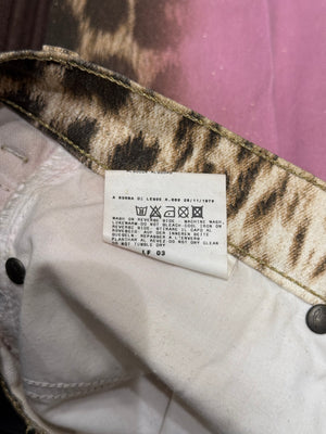 2000s Cavalli leopard print denim pants
