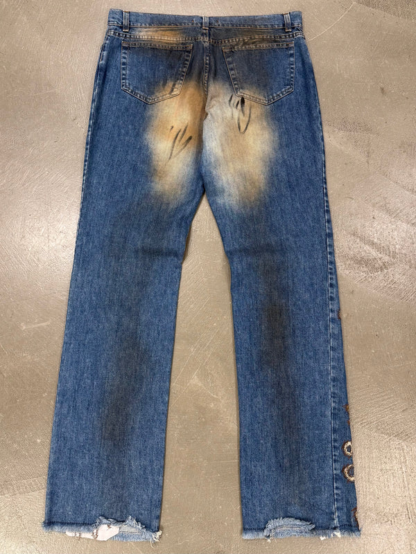 Roberto Cavalli palm tree runway jeans