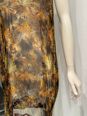 1990s Jean Paul Gaultier tropical mesh lace-trim dress