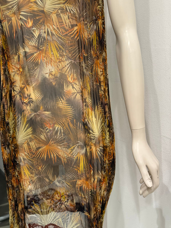 1990s Jean Paul Gaultier tropical mesh lace-trim dress