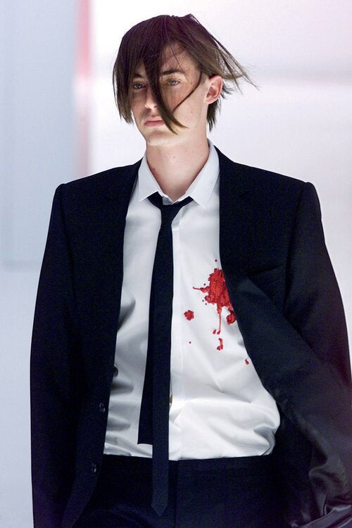 S/S2002 Dior Homme by Hedi Slimane “boys don’t cry” blood wound tank