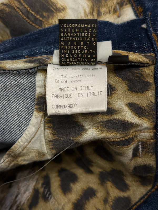 2004 Roberto Cavalli flared denim jeans with ornate side detailing