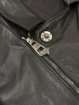 2000s Versace hybrid moto biker leather jacket