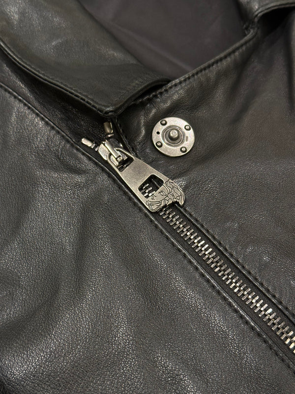 2000s Versace hybrid moto biker leather jacket
