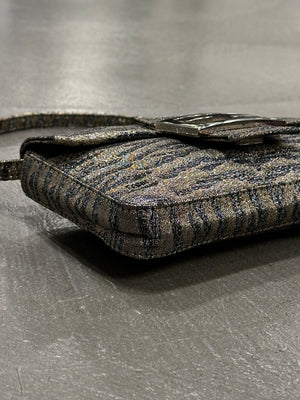 2000s Fendi mini Baguette bag with Shimmering Finish