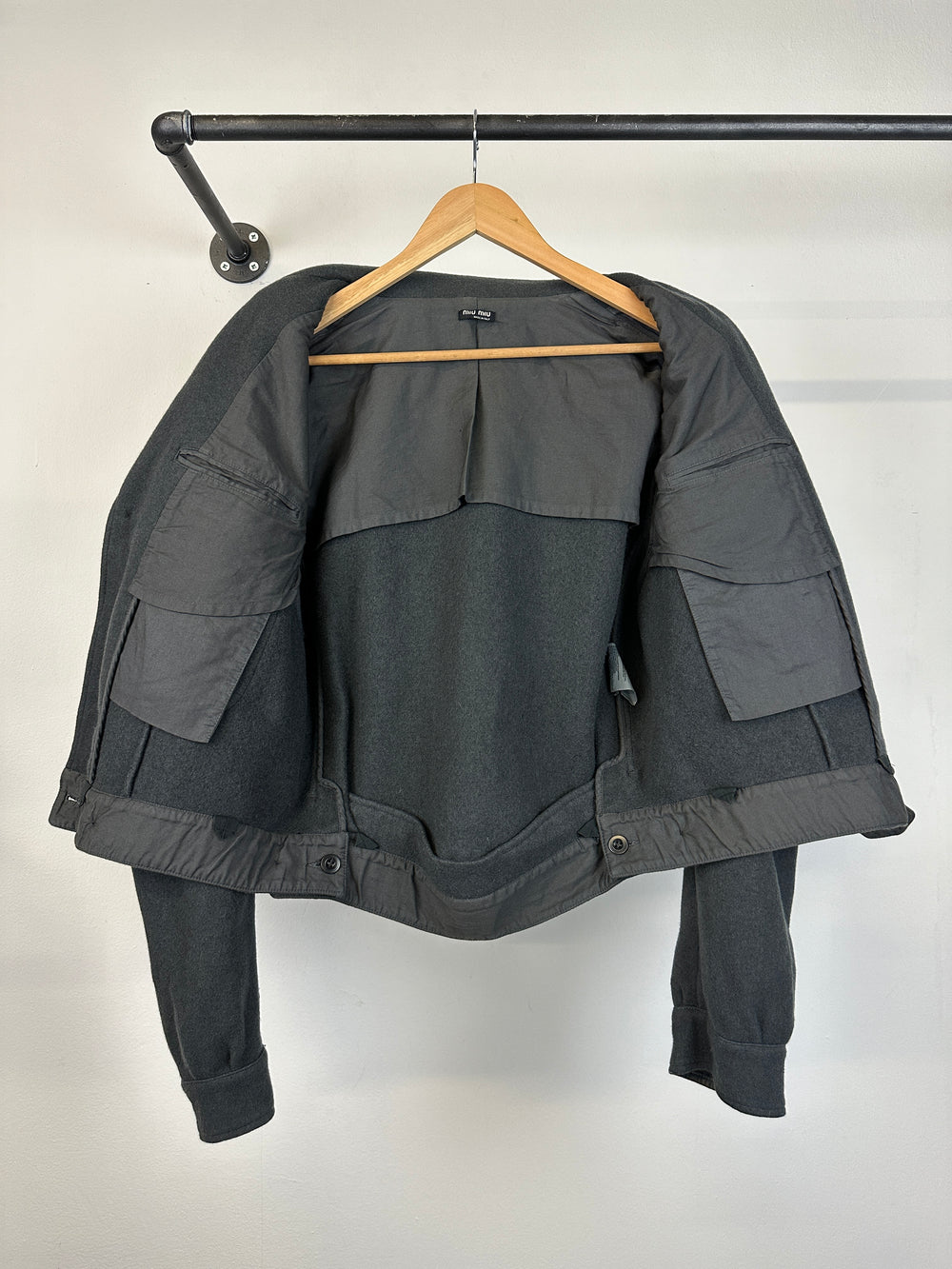 2000s Miu Miu Cargo wool cropped jacket