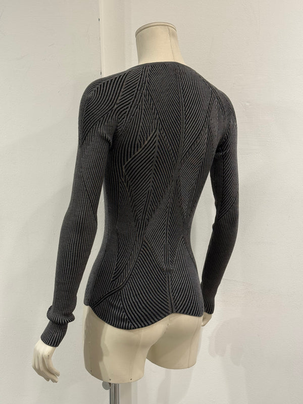 S/S2003 Yves Saint Laurent by Tom Ford sculptural ribbed knit top