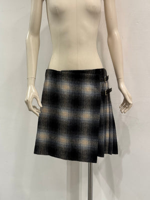 2011 Prada plaid tartan kilt mini skirt