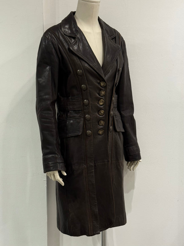 A/W2006 Dolce & Gabbana long leather napoleon jacket