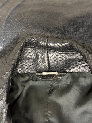1990s Gianni Versace python leather biker jacket