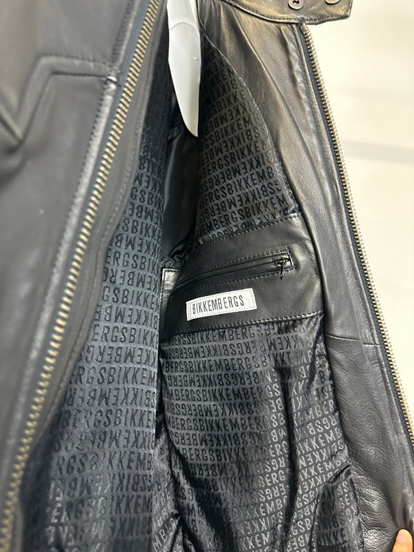 2000s Dirk Bikkembergs muscle reinforced leather jacket