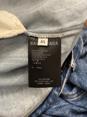 2020 Balenciaga trompe l'oeil faux jeans pants