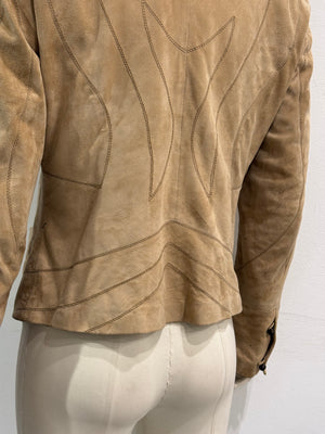 2002 Roberto Cavalli butterfly lace-up leather jacket
