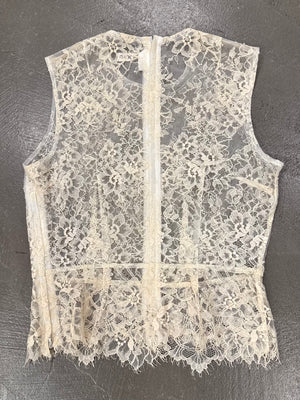 1990s Comme des Garçons transparent lace top