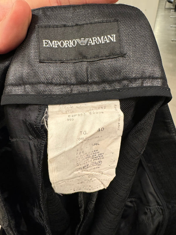 2000s Emporio Armani coated wide pants