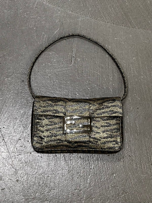2000s Fendi mini Baguette bag with Shimmering Finish