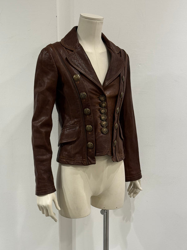 A/W2006 Dolce & Gabbana napoleon leather jacket