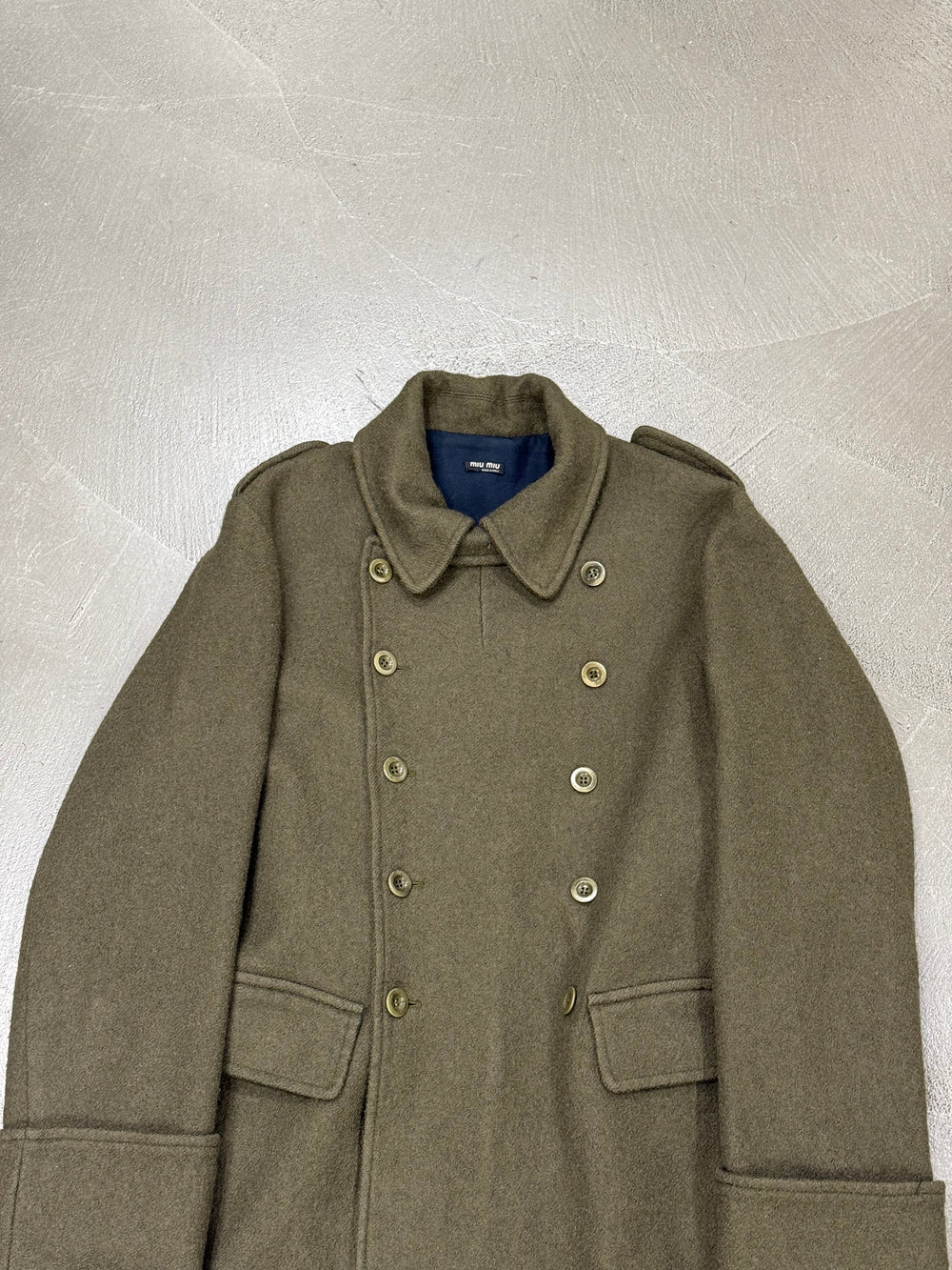 2000s Miu Miu wool military double breasted coat