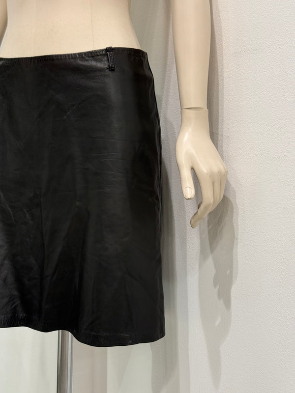 1990s Ann Demeulemeester leather skirt