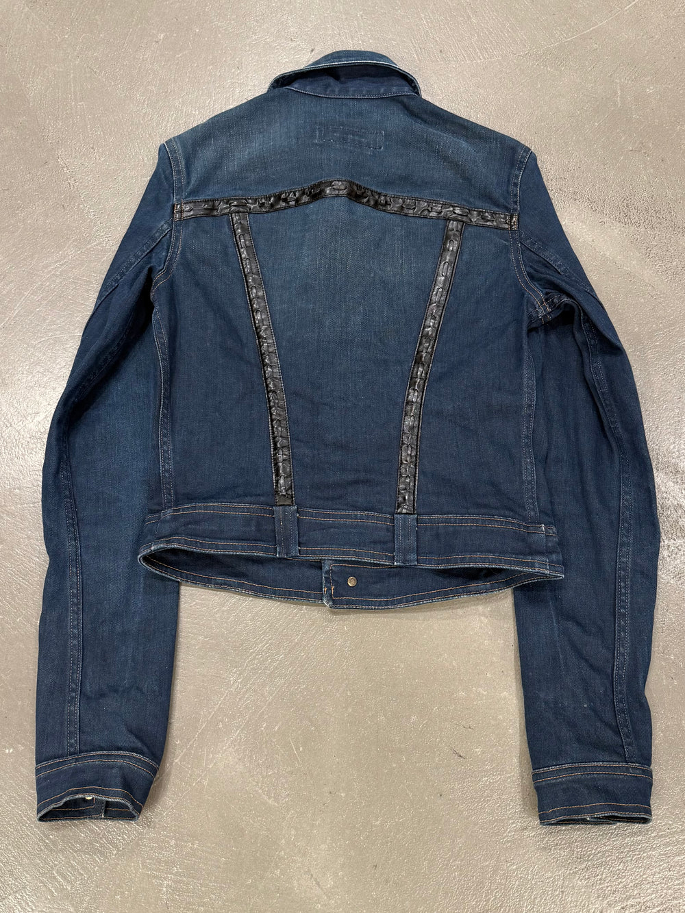 SS 2005 Cavalli denim jacket with leather details