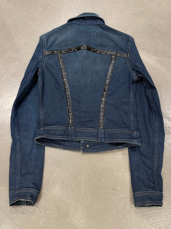 SS 2005 Cavalli denim jacket with leather details
