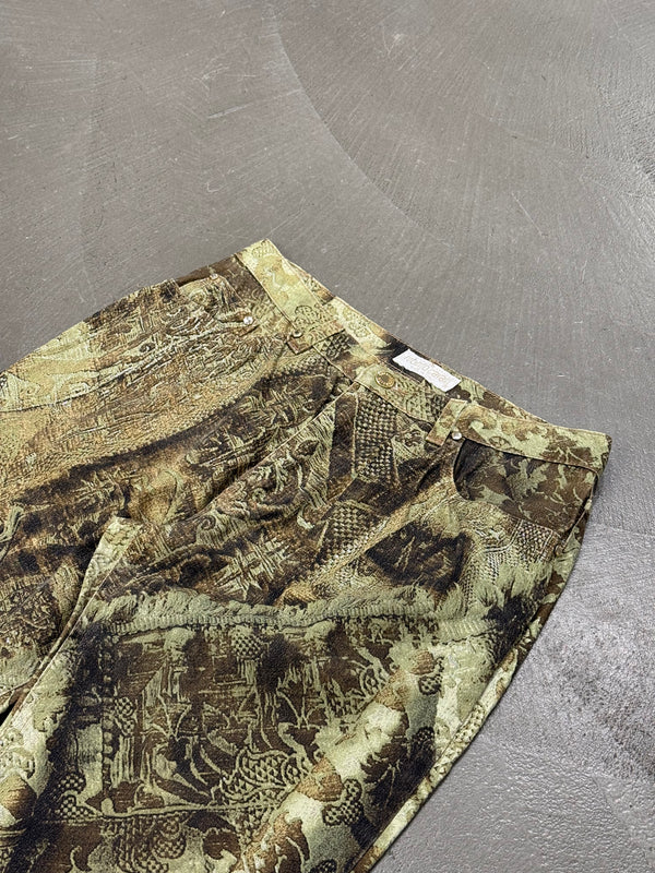2000s Roberto Cavalli print embellished jeans