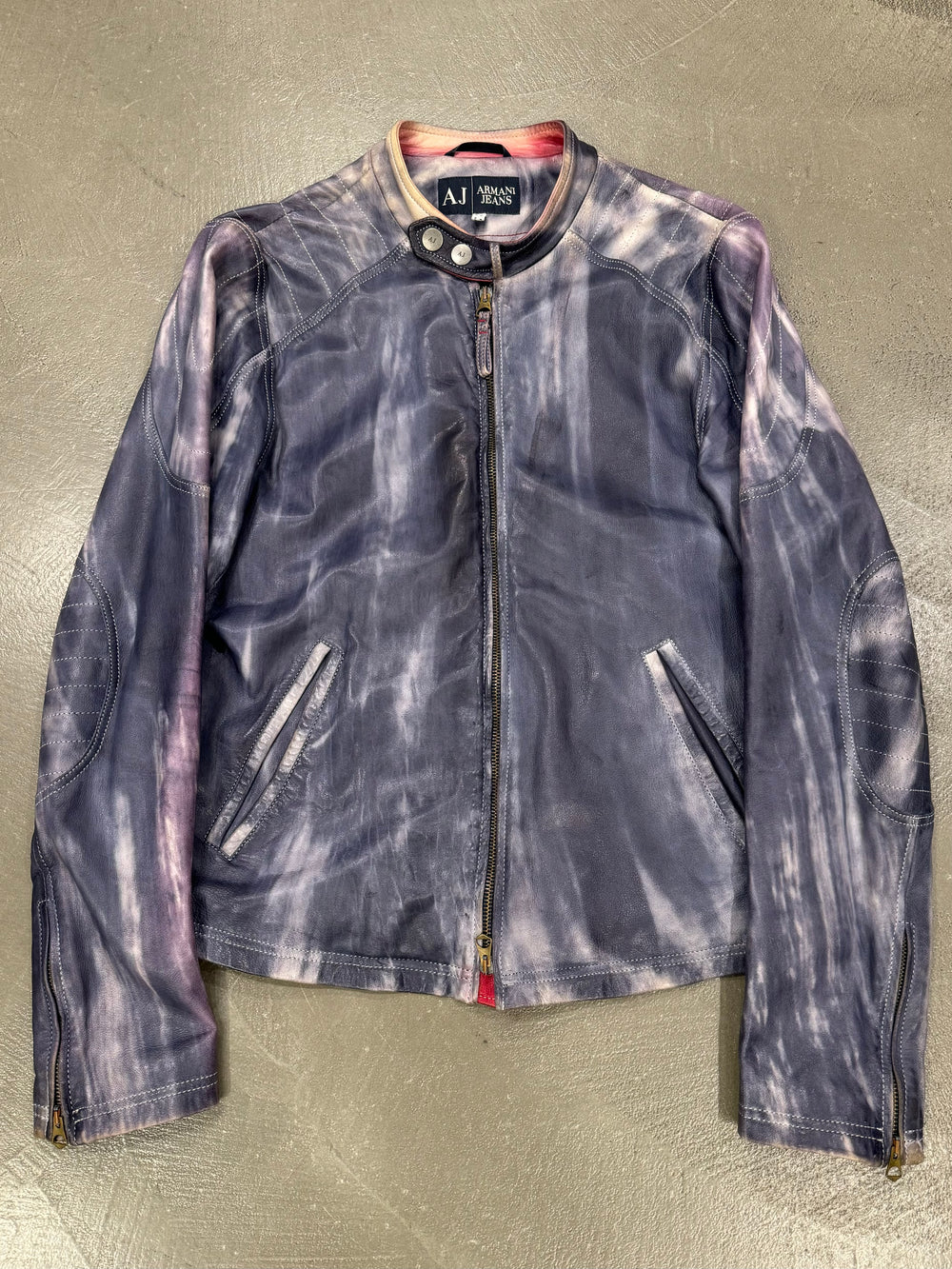 2000s Armani tie dye leather jacket